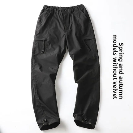 Outdoor Workwear Pants Men's Loose Fce Lined Thi Soft ell Hiking Pants Windproof Waterproof Polyester Fiber Straight Leg