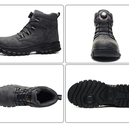 Waterproof Safety Boots Men Indestructible Steel Toe Work Boots Anti-smash Stab-resistant Safety Shoes Biker Botas Para Hombre