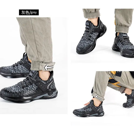 Size 50 Steel Toe Boots For Men Indestructible Safety Work Shoes Lightweight Steel Toe Sneakers Puncture Proof  Male Footwear-KarWorkwear
