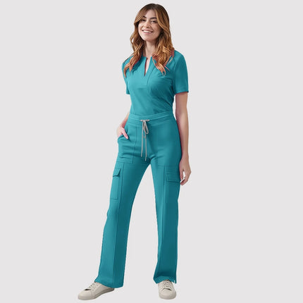 New Scrubs Uniform Multi Short Sleeve Tops Pants Hospital Set Women Pet Shop Doctor Scrub Medical Surgery Workwear Scrub Suit