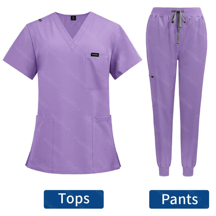 Multilcolors Lightweight Medical Nurse Uniform Women Scrubs Set Hospital Scrub Suit Accessories Dental Surgery Suit Lab Workwear-KarWorkwear
