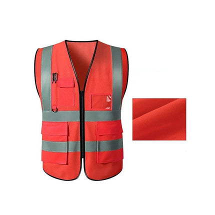 Reflective Safety Vest Bright Color Multi-pocket Traffic Vest Railway Coal Miners Uniform Breathable Reflective Vest-KarWorkwear