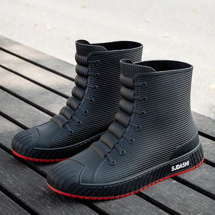 Versatile Casual Short-barreled Waterproof Shoes Men Women Lined With Fleece Warmth Anti-slip Wear-resistant Outdoors Rain Boots
