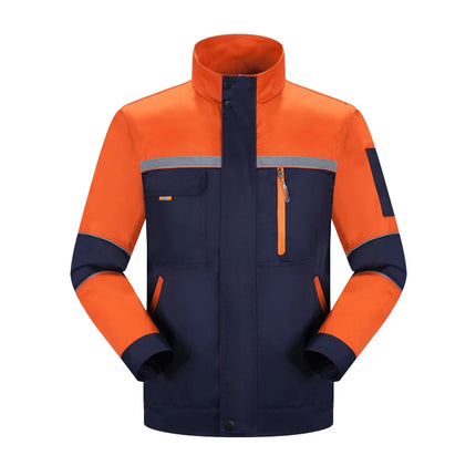 Mens Factory Work Shirt Uniform Long Sleeve Turn-Down Collar Workwear Motor Mechanic Repair Workshop Two-pocket T-shirts Tops-KarWorkwear