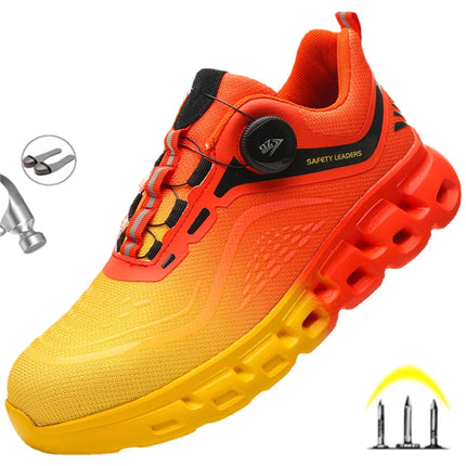 Fashion Rotating Button Men Work Safety Shoes Puncture-Proof Steel Toe Cap Sneakers Indestructible Protective Male Boots-KarWorkwear