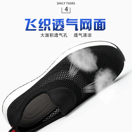 New 2022 Summer Breathable Men Casual Shoes Steel Toe Cap Indestructible Safety Working Shoes Outdoor Men Footwear-KarWorkwear