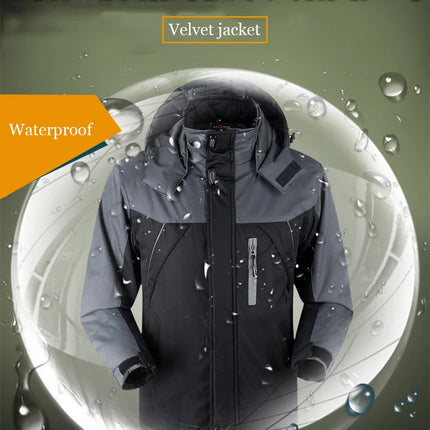 Winter Men's Cotton Padded Jacket Outdoor Work Parka Coat Casual Thick Warm Outdoor Hiking Camping Ski Coats Windproof Jacket