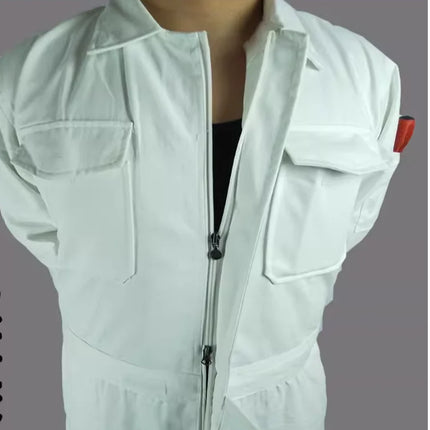 Spring Men Jumpsuits Long Sleeve Multi-pocket Beam Feet Overalls Streetwear Clothing Cargo Pants Hip Hop White Coverall Trousers