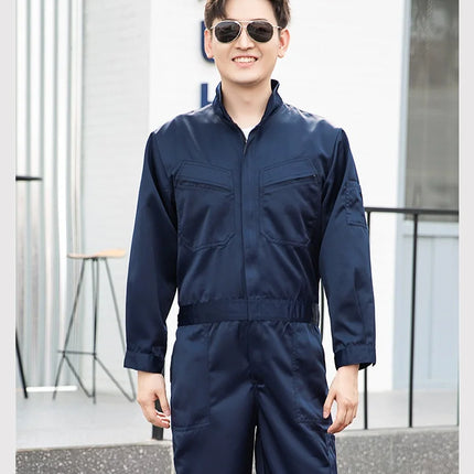 Autumn Worker One-piece Jumpsuit Overall Long Sleeve Factory Workshop Mechanical Auto Repairmen Painter Working Uniform Coverall