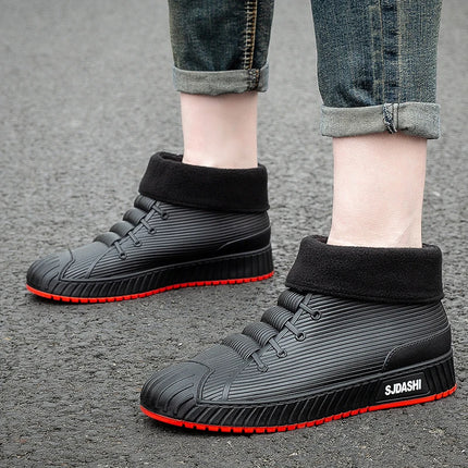 Men Women Short Tube Rain Boots Kitchen Anti-slip Rain Shoes Summer Ankle Outdoor Winter Car Washing Fishing Waterproof Shoes