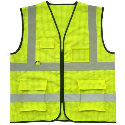 Reflective Safety Vest Bright Color Multi-pocket Traffic Vest Railway Coal Miners Uniform Breathable Reflective Vest