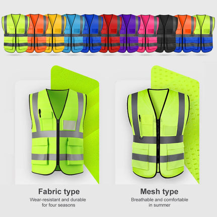 High Visibility Security Reflective Vest Multi-pocket Traffic Vest Miners Uniform Construction Workwear Outdoor Cycling Custom-KarWorkwear