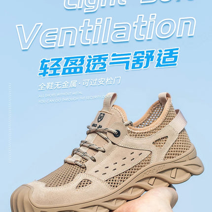 Breathable Summer Safety Work Shoes For Men Insulation 6KV Plastic Toe Anti-smash Non-slip Indestructible Boots Male Footwear-KarWorkwear