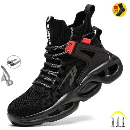 Luminous Steel Toe Boots For Men Non-slip Work Boots Indestructible Shoes Kitchen Restaurant Safety Boots Male Footwear 36-48-KarWorkwear