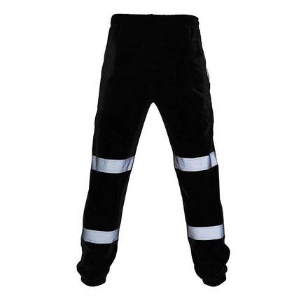 Mens Work Uniform Bottoms Safety Sweat Pants Striped Reflective Pants Loose Mens Jogging Trousers Joggers Patchwork Workwear