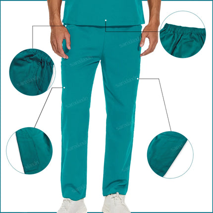 Women Men Straight Pants Set Medical Nurse Uniform Hospital Work Clothes Dentist Overalls Nursing Accesorios Surgical Scrub Set-KarWorkwear