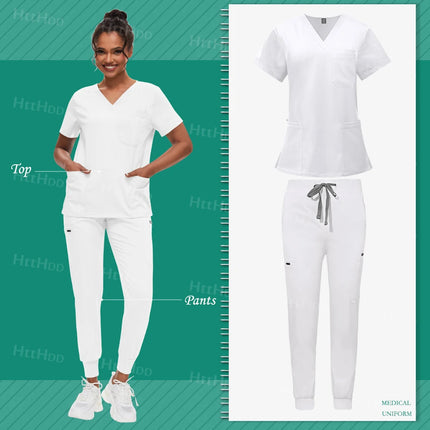 Scrub Sets Uniform Women Joggers Hospital Accessories Medical Surgical Gown Pharmacy Healthcare Work Wear Unisex Mens Scrub Soft-KarWorkwear