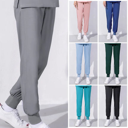 Summer Breathable Jogger Work Trouser Doctor Nurse Uniform Bottoms Shrink Elasticated Cuffs Dental Scrub Nursing Pant for unisex-KarWorkwear