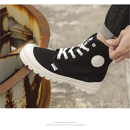New Fashion High-top Mens Boots Outdoor Comfortable Mens Casual Boots Jungle Mountaineering Men Shoes Wide Bottom Platform Boots-KarWorkwear