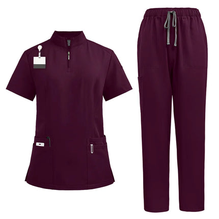 Unisex Medical Uniforms for V-neck Nurse Scurbs set Women Hospital Doctor Workwear Oral Dental Surgery Work Uniform short sleeve-KarWorkwear