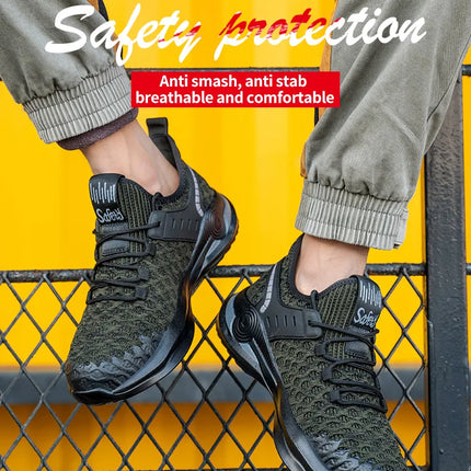 Size 50 Steel Toe Boots For Men Indestructible Safety Work Shoes Lightweight Steel Toe Sneakers Puncture Proof  Male Footwear-KarWorkwear