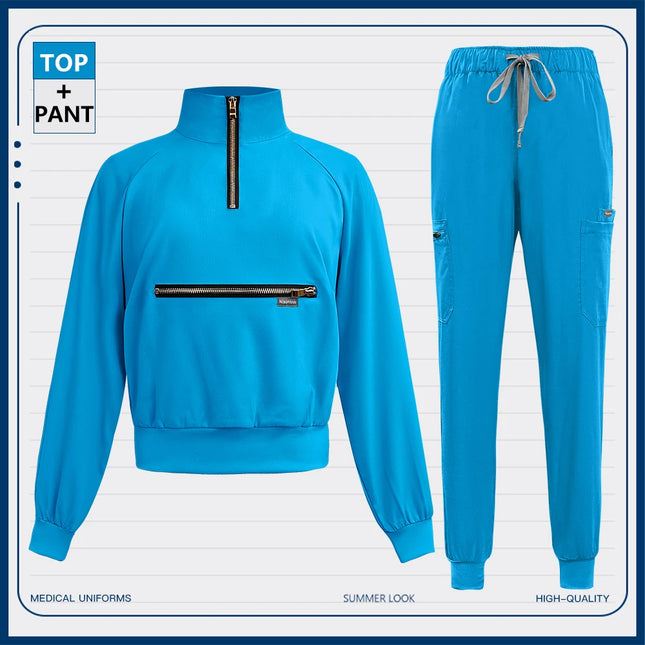 Summer Autumn Winter Long Sleeve Workwear Medical Scrub Set Nursing Uniform Nurse Surgical Uniform Beauty Clothes Women Workwear