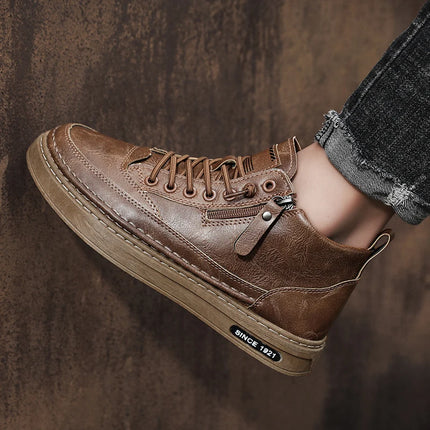 Men's boots four seasonal outdoor workwear boots male casual boots fashion soft sole comfortable leather sports boots men's shoe