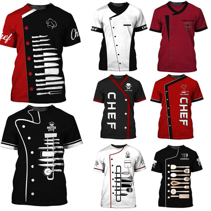 Unisex Restaurant Kitchen Chef Uniform Shirt Women Men Short Sleeves Chef Jacket Bakery Catering work Food Service Cook Top-KarWorkwear