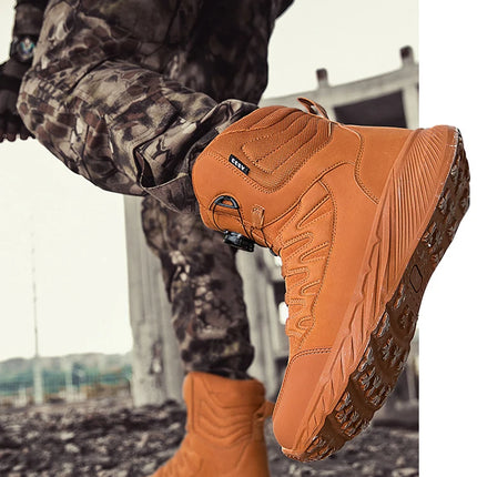 Large Outdoor Training Boots Men's Mountaineering Hiking Boots High Top Rotating Buckle Fashion Camouflage Sports Shoes-KarWorkwear