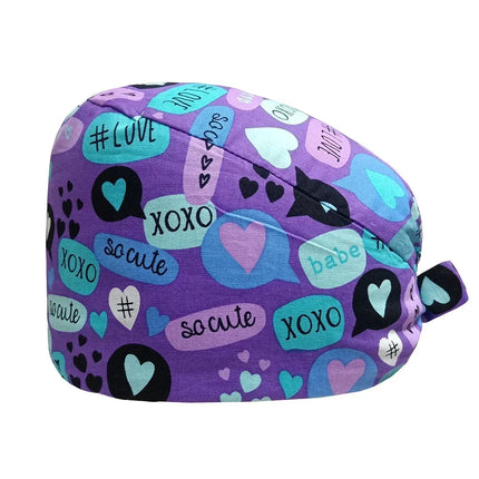 Cartoon Doctor Operating Room Pattern Printed Nursing Head Cap Lab Scrub Pet Hospital Surgical Hat Unisex Dentist Scrub Cap 2023