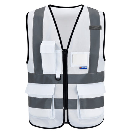 AYKRM 21 Colour （XS-8XL) Hi Vis Viz High Visibility Reflective Zip Pocket Security Waistcoats Jacket Workwear Vests