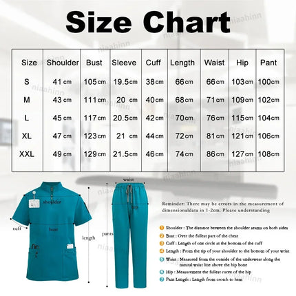 High Quality Hospital Nurse Scrubs Sets Male Men Unisex Scrub Top Pants Sets Slim Fit Medical Scrubs Healthcare Pharmacy Uniform-KarWorkwear