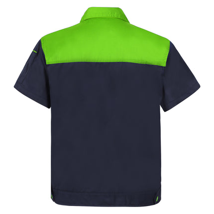 Men Women Short Sleeve Work Coat Workshop Shirts Motor Mechanic Uniform with Two-pocket T-shirts Man Workshop Overalls Top-KarWorkwear