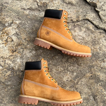 New Work Boots Men's Original Comfy Shoes Outdoor Hiking Leather Casual Shoes For Men Basic Boots Waterproof Yellow Boots