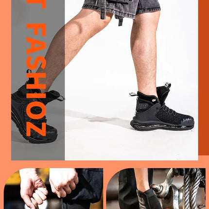 Plus Size 50 Fashion Safety Working Boots For Men High Quality Indestructible Construction Anti Smashing Shoes Sneakers Footwear-KarWorkwear