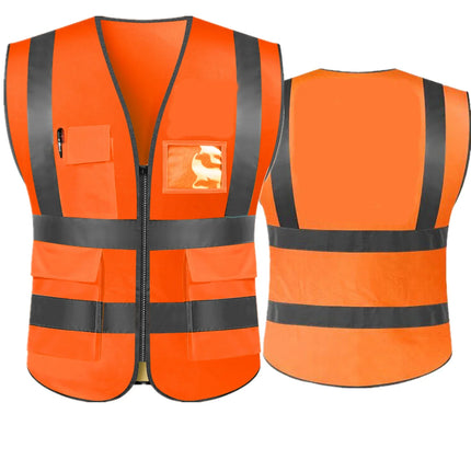 Hi Visibility Reflective Safety Vest With Reflective Strips and 5 Pockets Construction Work Uniform Vest ANSI Class 2 Standard-KarWorkwear