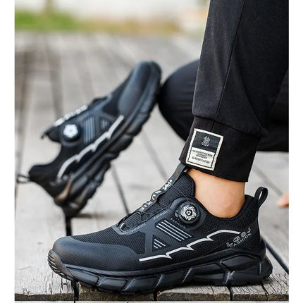 Rotating Button Men Shoes Security Sneakers Steel Toe Shoes Puncture-Proof work Shoes Anti-smash Sport Safety Shoes Protective-KarWorkwear