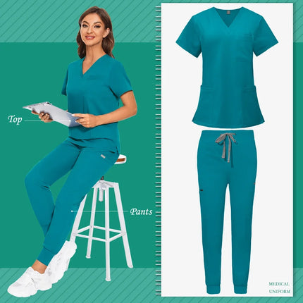 Spa Beauty Uniform Dental Scrub Unisex Nursing Sets Comfortable Work Clothes Hospital Surgical Uniform Clinical Nursing Uniforms-KarWorkwear