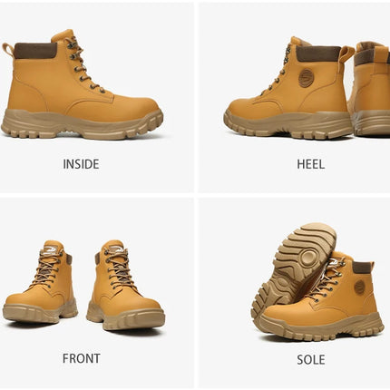 Men Protective Boots Steel Toe Shoes Anti-smash Anti-puncture Work Boots Safety Shoes Indestructible Winter Boots Waterproof-KarWorkwear