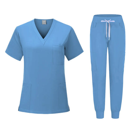 Fashion White Hospital Uniforms Nurse Beauty Dental Salon Work Clothes Custom LOGO Uniform Medical Scrubs Jogger Unisex Sets-KarWorkwear
