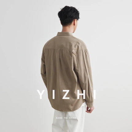 Workwear Shirts for Men 2025 Spring and Autumn New 100% Cotton Long-Sleeve Blouse Vintage Pockets Basic Men's Clothing Jacket