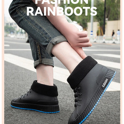 Men Women Short Tube Rain Boots Kitchen Anti-slip Rain Shoes Summer Ankle Outdoor Winter Car Washing Fishing Waterproof Shoes