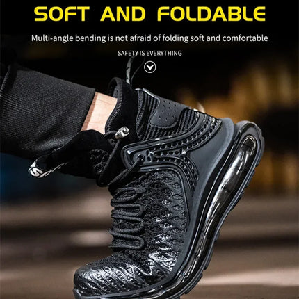 Plus Size 50 Fashion Safety Working Boots For Men High Quality Indestructible Construction Anti Smashing Shoes Sneakers Footwear-KarWorkwear