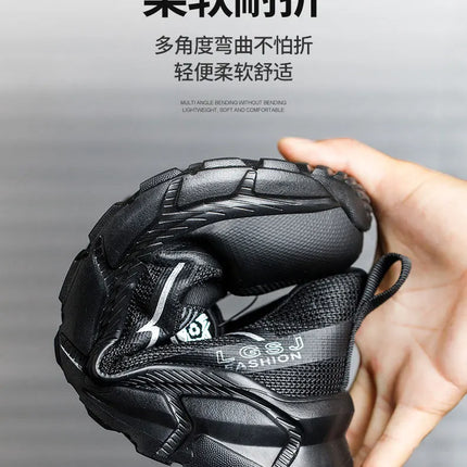 Rotating Button Men Shoes Security Sneakers Steel Toe Shoes Puncture-Proof work Shoes Anti-smash Sport Safety Shoes Protective-KarWorkwear