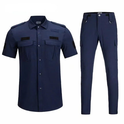 Spring Summer Men Quick Dry T Shirt Tops+Pants 2 Piece Set Tactical Suit Uniform Work Wear Men Heavy Duty Tactical Suit Uniform-KarWorkwear