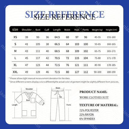 V-neck Nurse Scrubs Workwear Short Sleeve Surgical Nursing Uniforms Women Dental Clinic Scrub Medical Uniforms Customizable Logo-KarWorkwear