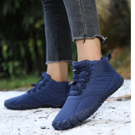 Snow Boots Men Winter Shoes Barefoot Ankle Boots 36-46 Couple Snow Shoes Outdoor Hiking Shoes Fur Warm Plush Boots