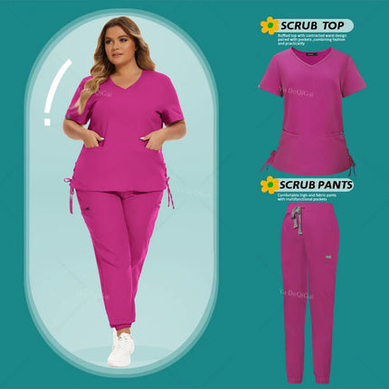 Nurse Uniform Medical Uniforms Nursing Scrubs Set Hospital Doctor Workwear Surgery Suit Spa Top Pants Clinical Dentist Work Wear-KarWorkwear
