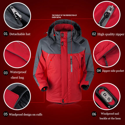 Winter Men's Cotton Padded Jacket Outdoor Work Parka Coat Casual Thick Warm Outdoor Hiking Camping Ski Coats Windproof Jacket