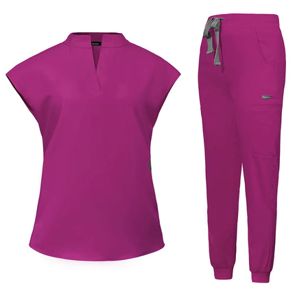 New Scrub Clothes Comfortable and Breathable Unisex Solid Color Top and Pants Set Medical Uniform Surgical Work Wear Wholesale-KarWorkwear